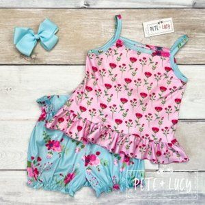 Pete + Lucy Floral Short Set Size 6-6X